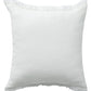 20" X 20" Blue Cotton Zippered Down Pillow With Fringe