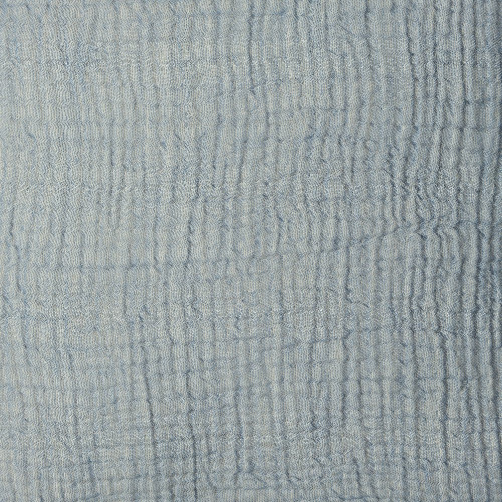 20" X 20" Blue Cotton Zippered Down Pillow With Fringe