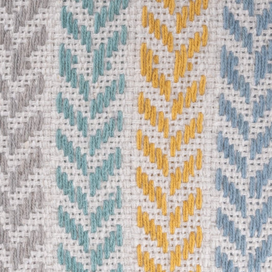 Set of Four 18" X 18" Blue Beach Chevron Cotton Zippered Pillow