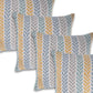 Set of Four 18" X 18" Orange Beach Chevron Cotton Zippered Pillow