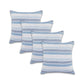 Set of Four 18" X 18" Blue Beach Chevron Cotton Zippered Pillow