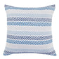 Set of Four 18" X 18" Blue Beach Chevron Cotton Zippered Pillow