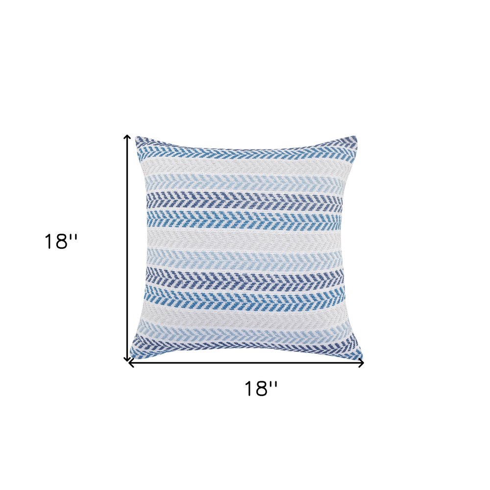 Set of Four 18" X 18" Yellow Beach Chevron Cotton Zippered Pillow