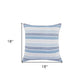 Set of Four 18" X 18" Blue Beach Chevron Cotton Zippered Pillow