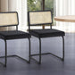 Set of Two Black Upholstered Velvet Dining Side Chairs
