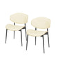 Off White and Natural Upholstered Faux Leather Dining Arm Chair