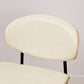 Off White and Natural Upholstered Faux Leather Dining Arm Chair