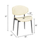 Off White and Natural Upholstered Faux Leather Dining Arm Chair