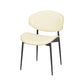 Off White and Natural Upholstered Faux Leather Dining Arm Chair