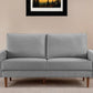 69" Gray Velvet Sofa With Dark Brown Legs