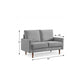 57" Gray And Dark Brown Velvet Loveseat