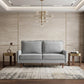 69" Gray Velvet Sofa With Dark Brown Legs