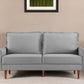 69" Gray Velvet Sofa With Dark Brown Legs