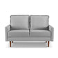 57" Gray And Dark Brown Velvet Loveseat
