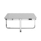 35" Light Gray And Silver Metallic Wood And Stainless Steel Square Coffee Table