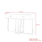 47" White Wood and Gold Stainless Steel Sled Console Table With Two Drawers