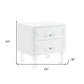 24" White And Clear Wood And Acrylic End Table With Two Drawers