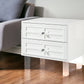 24" White And Clear Wood And Acrylic End Table With Two Drawers