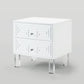 24" White And Clear Wood And Acrylic End Table With Two Drawers