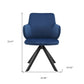 Blue And Black Upholstered Velvet Dining Arm Chair