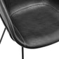 Set of Two Black Upholstered Faux Leather Dining Arm Chairs