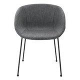 Set of Two Gray and Black Upholstered Fabric Dining Arm Chairs