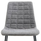 Set of Two Gray And Black Upholstered Fabric Dining Side Chairs