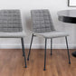 Set of Two Gray And Black Upholstered Fabric Dining Side Chairs