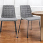 Set of Two Gray And Black Upholstered Fabric Dining Side Chairs