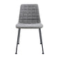 Set of Two Gray And Black Upholstered Fabric Dining Side Chairs