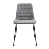 Set of Two Gray And Black Upholstered Fabric Dining Side Chairs