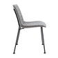 Set of Two Gray And Black Upholstered Fabric Dining Side Chairs