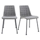 Set of Two Gray And Black Upholstered Fabric Dining Side Chairs