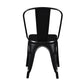 Set of Four Black Steel Dining Side Chairs