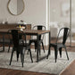 Set of Four Black Steel Dining Side Chairs