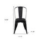 Set of Four Black Steel Dining Side Chairs