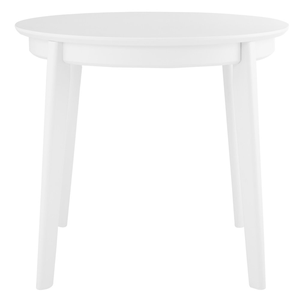 36" White Wood Round Top Dining Table