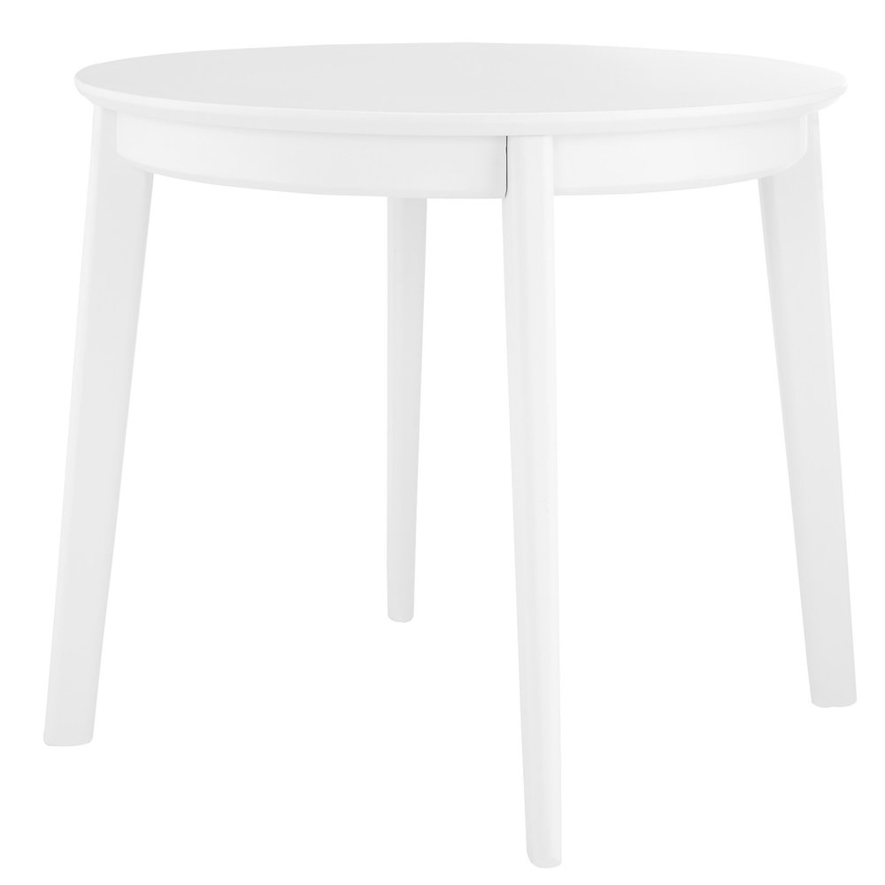 36" White Wood Round Top Dining Table
