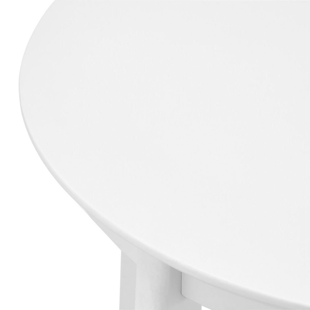 36" White Wood Round Top Dining Table