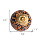 Set of Twelve Blue And Orange Ceramic And Metal Drawer Pull Knobs