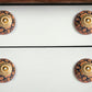 Set of Twelve Blue And Orange Ceramic And Metal Drawer Pull Knobs