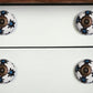 Set of Eight Black And White Ceramic And Metal Drawer Pull Knobs