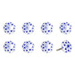 Set of Eight Blue And White Ceramic And Metal Drawer Pull Knobs