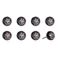 Set of Eight Black And Silver Ceramic And Metal Drawer Pull Knobs