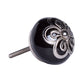 Set of Eight Black And Silver Ceramic And Metal Drawer Pull Knobs