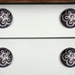 Set of Eight Black And Silver Ceramic And Metal Drawer Pull Knobs