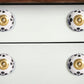 Set of Eight Black And White Ceramic And Metal Drawer Pull Knobs