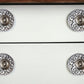 Set of Eight Black And White Ceramic And Metal Drawer Pull Knobs