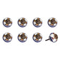 Set of Eight Blue And White Ceramic And Metal Drawer Pull Knobs