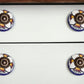 Set of Eight Blue And White Ceramic And Metal Drawer Pull Knobs